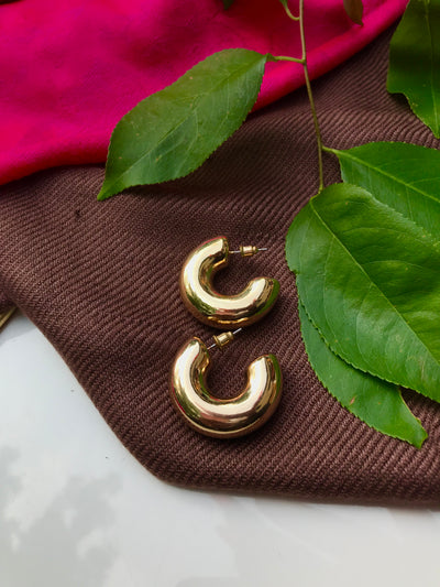 Gold Chunky Earrings - Small