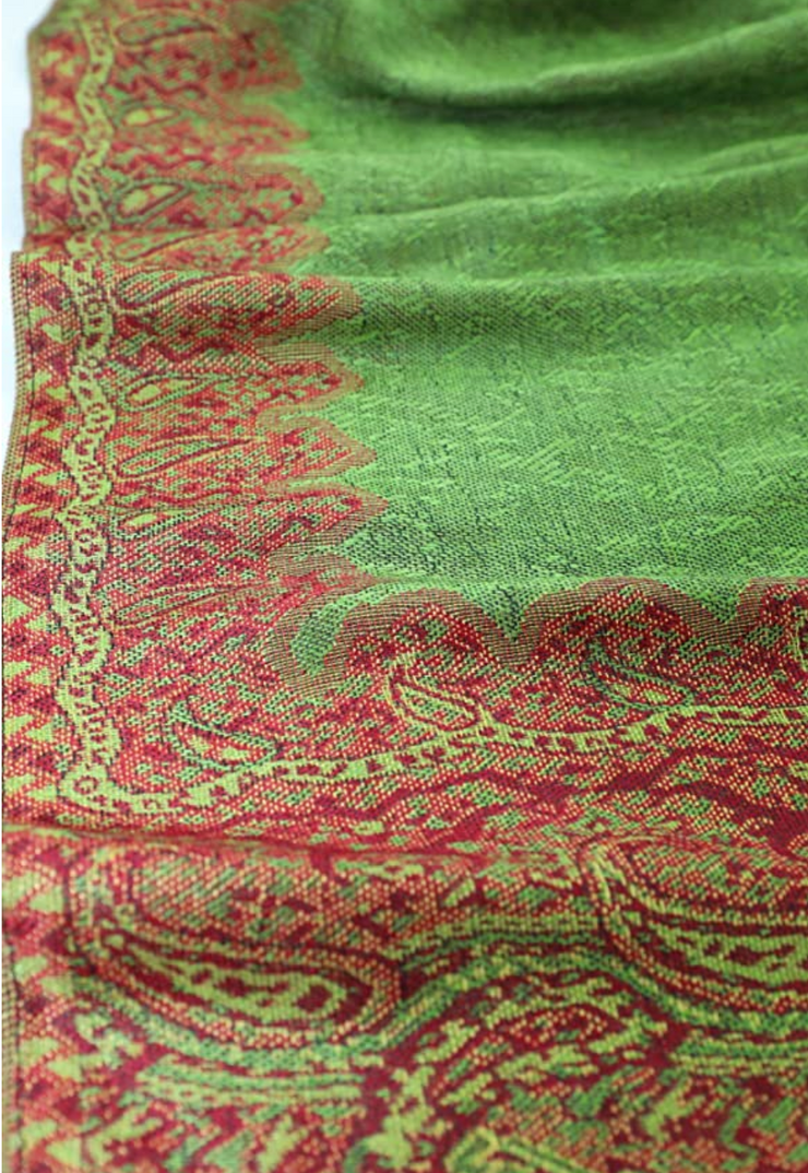 Deep green/Burnt Orange Pashmina Headwrap