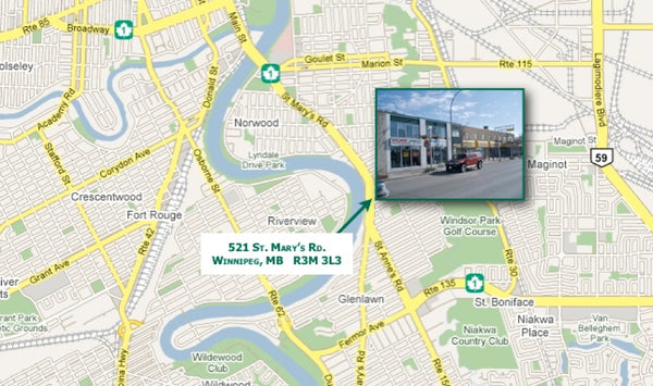 Map showing location of store.