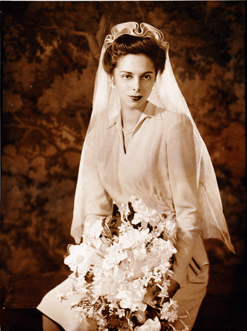 Shirley Clarke on her wedding day, 1943