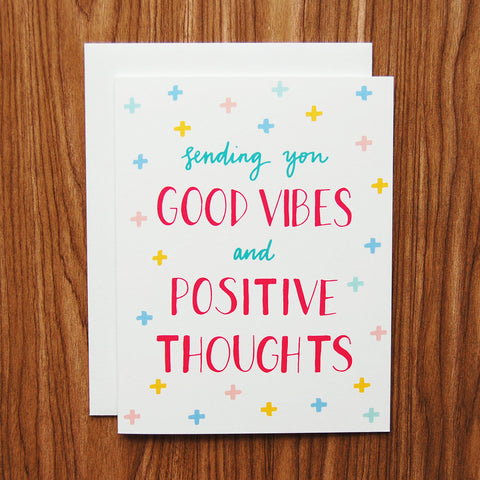 Good Vibes Card by Happy Cactus Designs