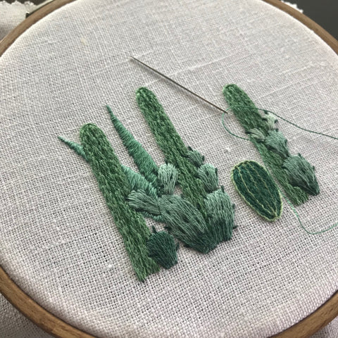 Happy Cactus Designs Hand Embroidered Cactus Artwork