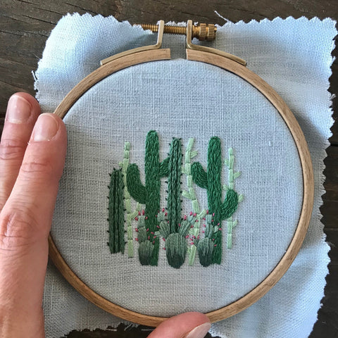 Happy Cactus Designs Hand Embroidered Cactus Artwork