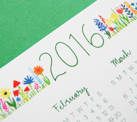 2016 Wall Calendar by Happy Cactus Designs
