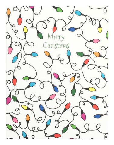 Merry Christmas Lights Card by Happy Cactus