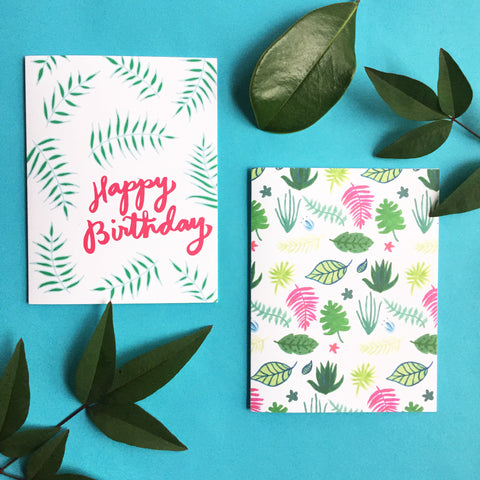 Happy Cactus Tropical Cards