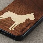 Walnut BackBoard iPhone Skin with an inlaid Maple Bulldog