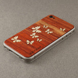 Padauk BackBoard iPhone Skin with inlaid Maple Butterflies
