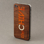 Walnut BackBoard iPhone Skin with Padauk and Maple inlaid logo from TheChive