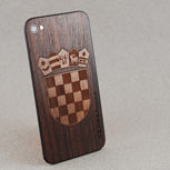 East Indian Rosewood BackBoard iPhone replacement back with inlaid Walnut Croatian Crest