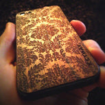 Bolivian Rosewood BackBoard iPhone Skin with Damask Engraving