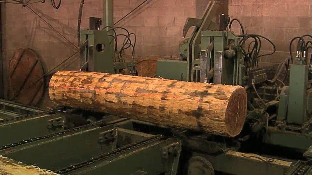 Debarking preparing for peeling wood veneer