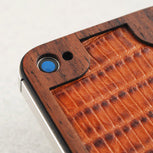 Bolivian Rosewood BackBoard iPhone replacement back with Genuine leather inlay, made for Luigi Sardo Footwear