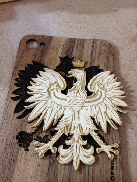 Polish Eagle, Custom Wood iPhone Back, Maple and Jobillo