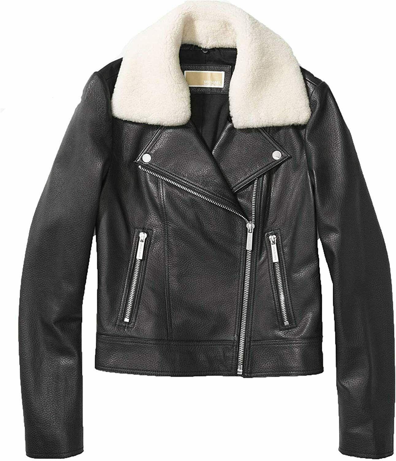 michael kors plus leather jacket