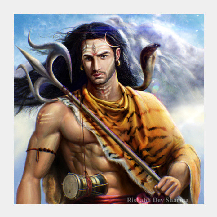 Lord Shiva Square Art Prints | Artist : RishabhDev Sharma| Buy High-Quality  Posters and Framed Posters Online - All in One Place – PosterGully