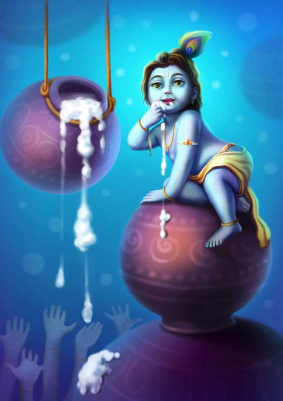 Little Krishna Artwork PosterGully Specials| Buy High-Quality Posters and  Framed Posters Online - All in One Place