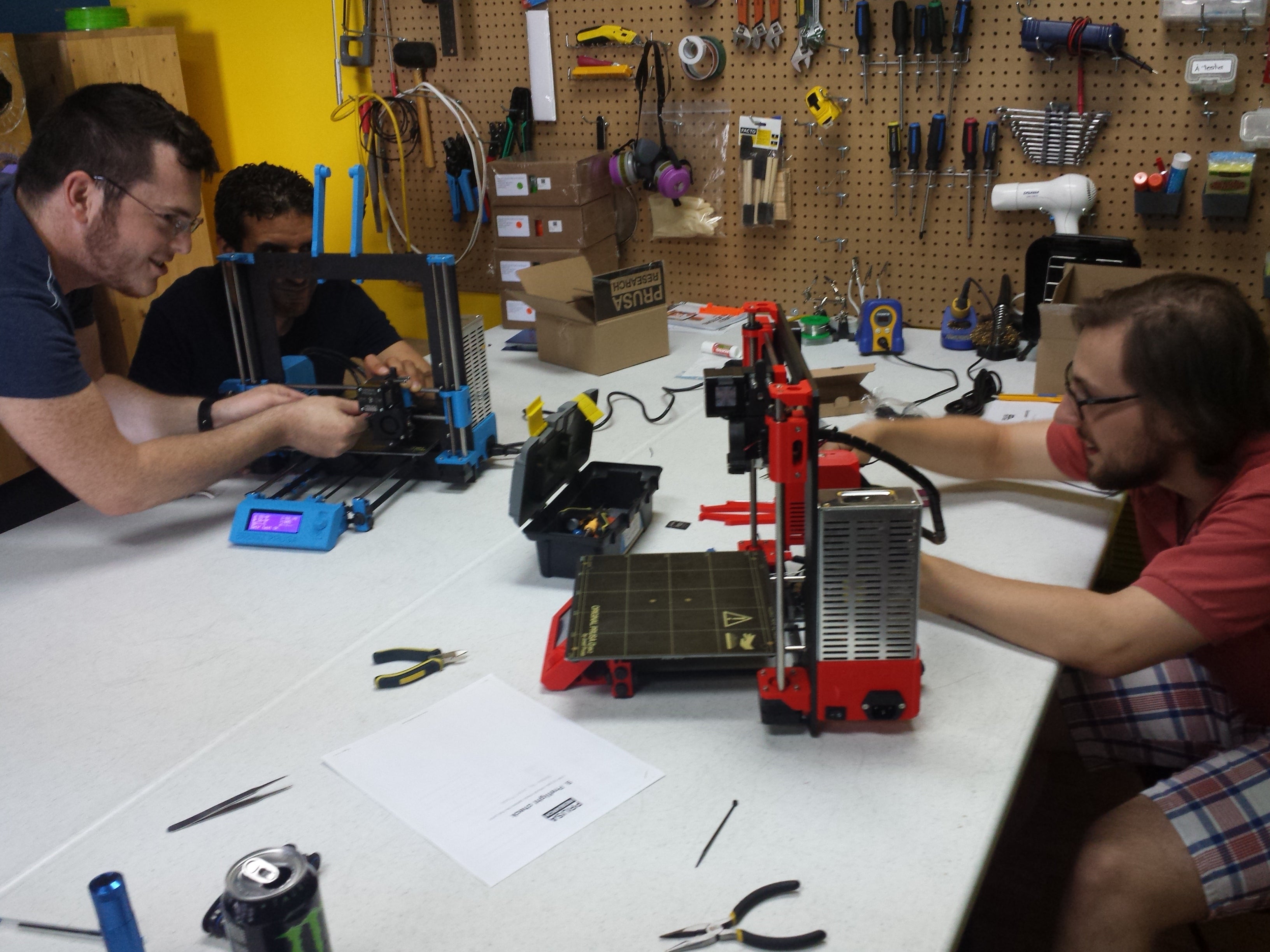 Picture of Voxel Factory assembling Prusa i3 MK2 RepRap 3D printers