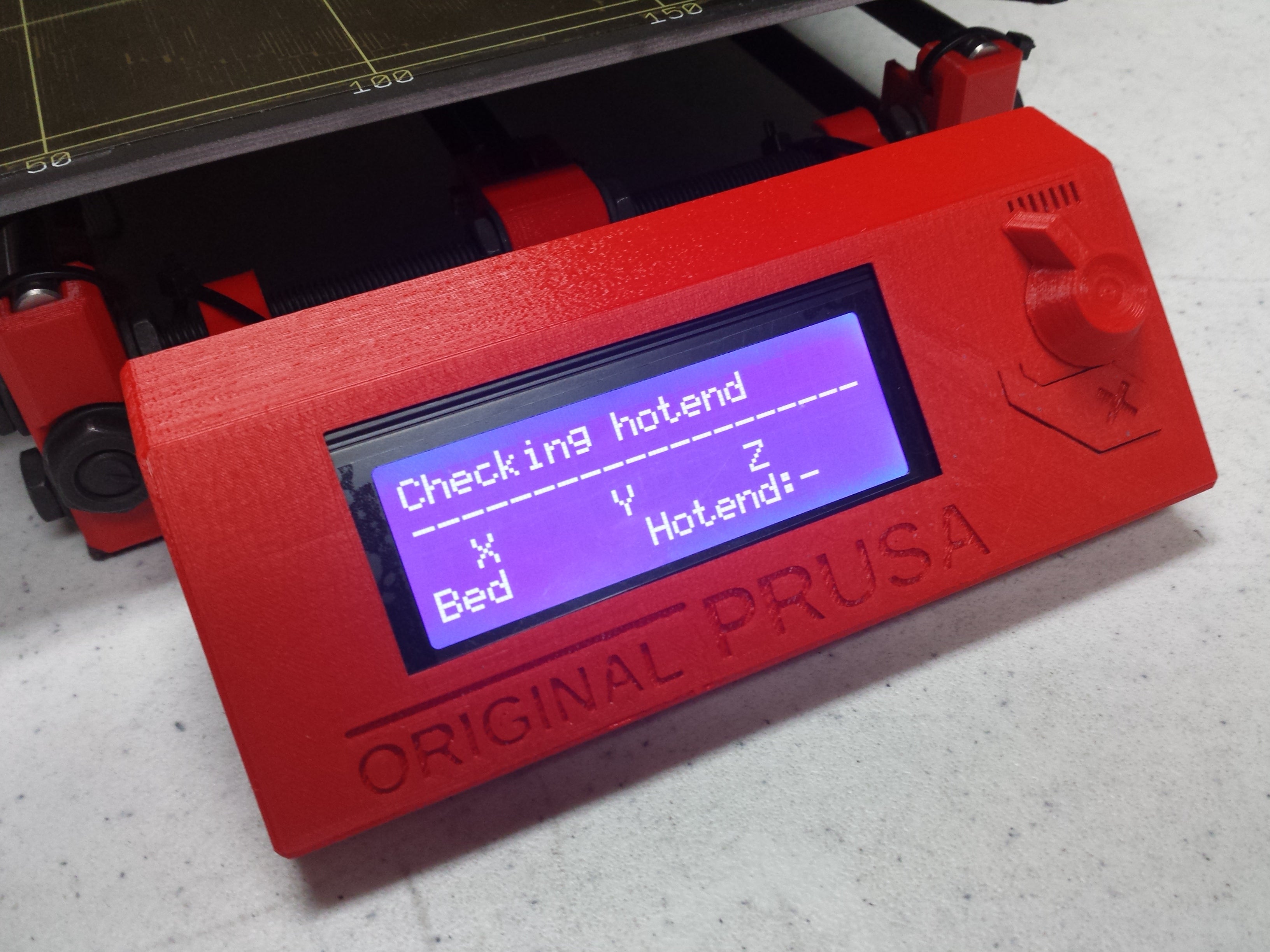 Picture of LCD controller screen of Prusa i3 MK2 3D printer