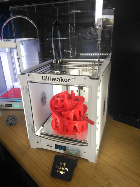 Picture of Ultimaker 2+ with Printed Solid Safety Enclosure at Voxel Factory