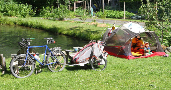 Bike Camping Tent and Trailer