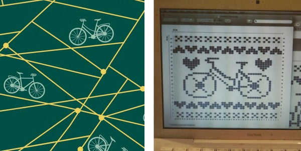 National Craft Month - Bicycle Knit Dishcloth Pattern Knitting Chart