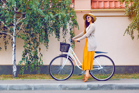 safely ride a bike in a skirt