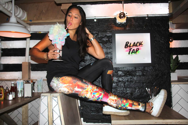 No Leftovers wears Terez x Black Tap NYC Leggings