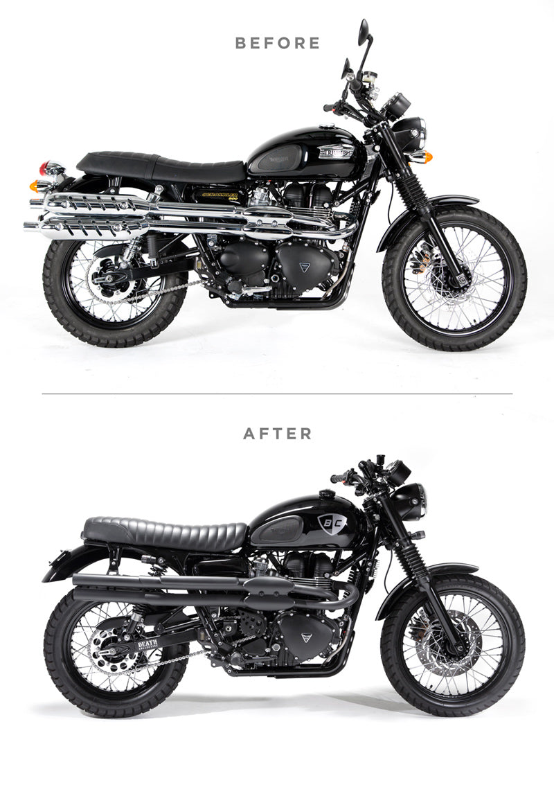 British Customs X Death Collective Triumph Scrambler