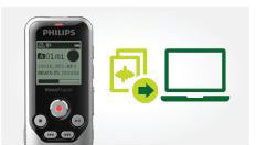 Philips DVT1250 Digital VoiceTracer from Speech Products UK with plug and play capabilities for Mac OS and Windows