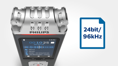 Philips DVT7110 VoiceTracer 24 bit 96 khz audio recording quality