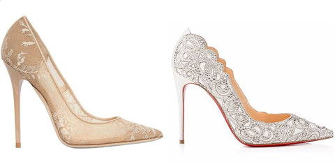 Bridal shoes with diamente or see through detail
