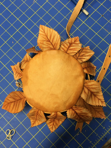 sunflower bag made from vegetable-tanned leather