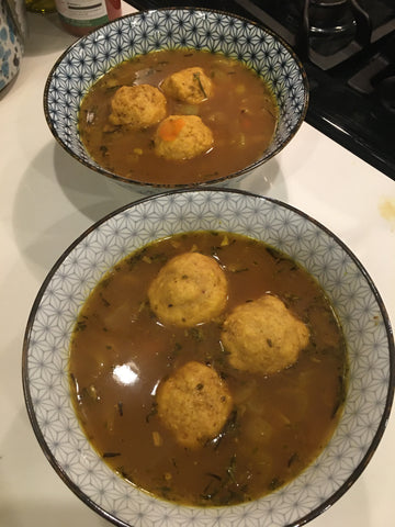 matzo ball soup with vegetable stock home made broth