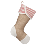 Christmas stocking with red ticking