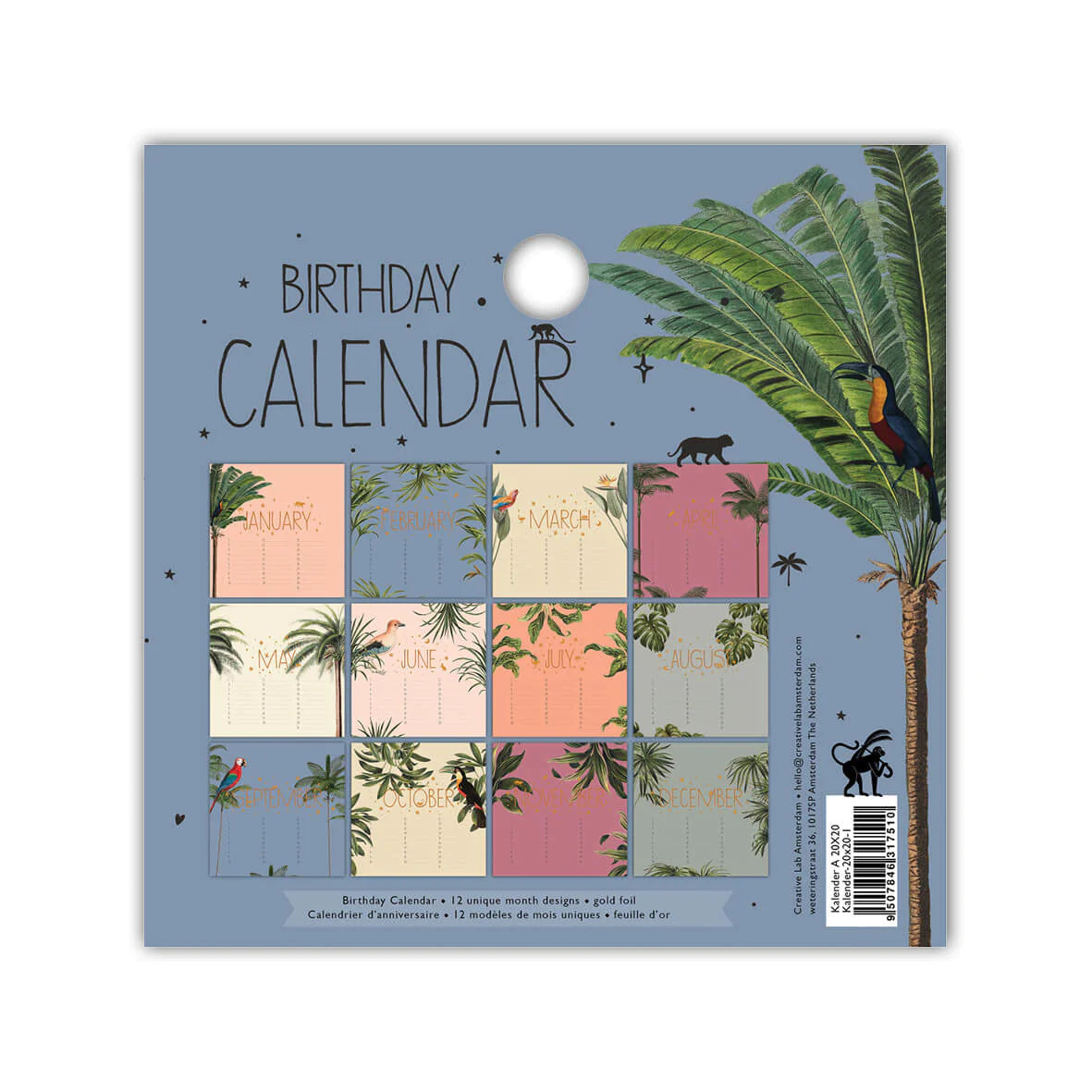 Birthday Callendar Gold- Calendário de Aniversários Gold