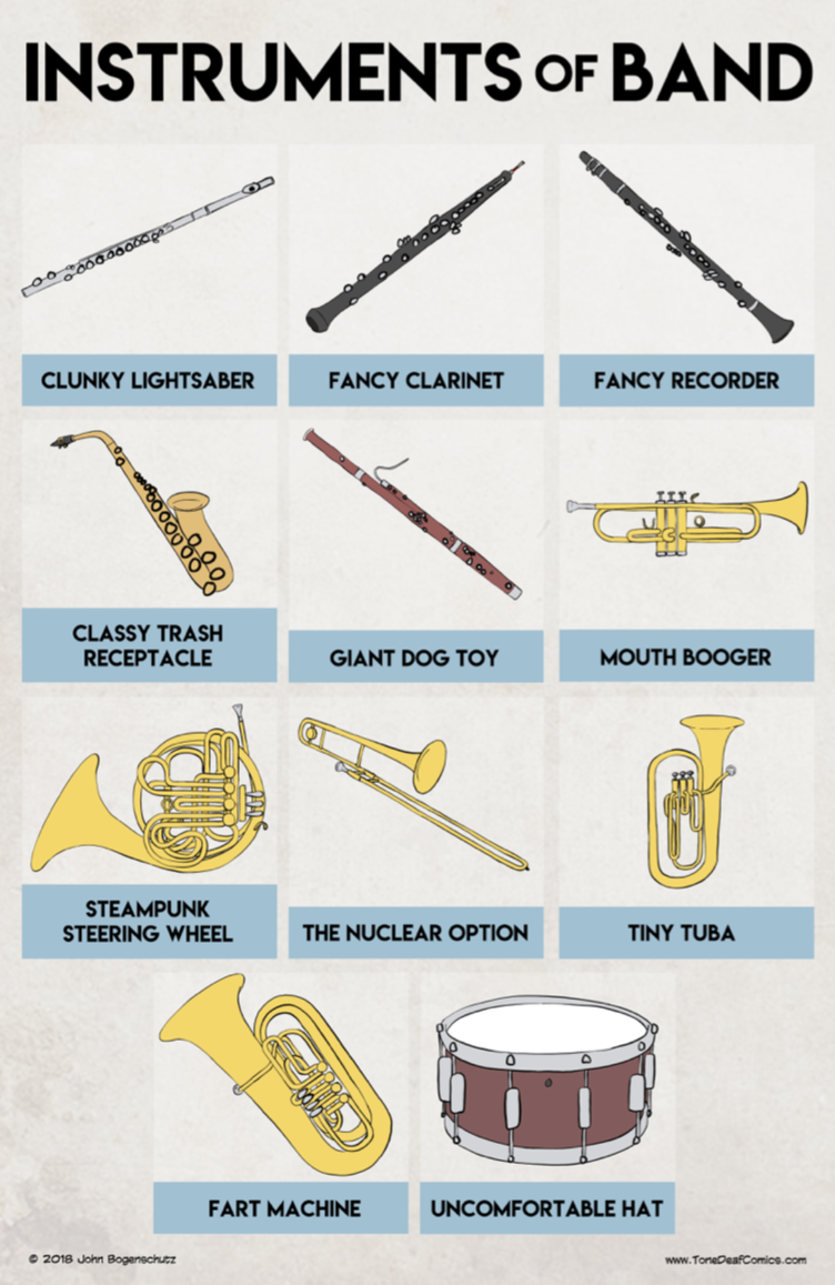 marching band instruments pictures