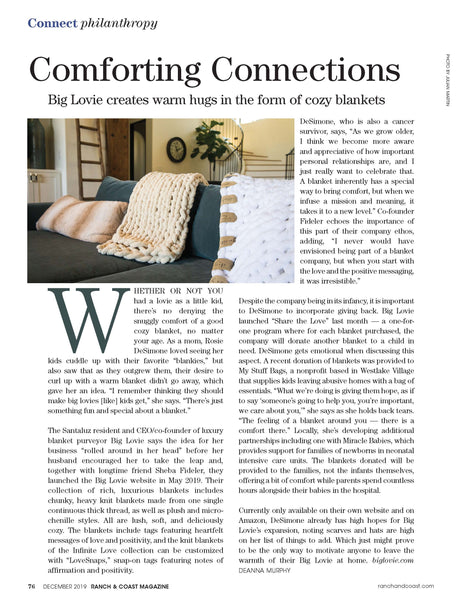 Comforting Connections, by Deanna Murphy Ranch and Coast Magazine