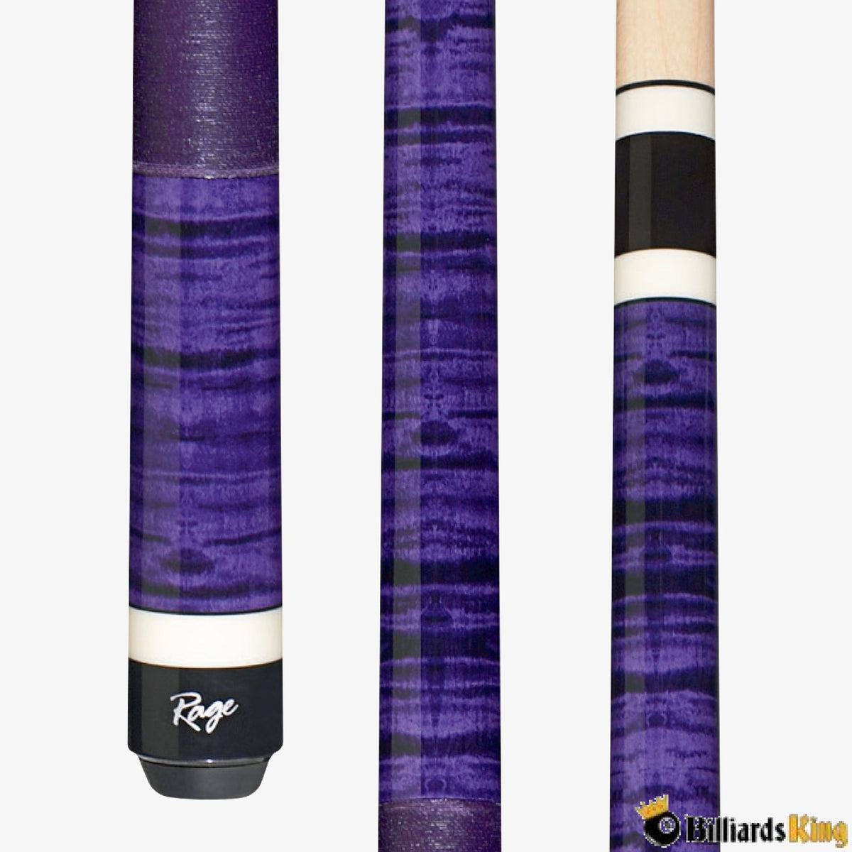 Rage RG130 Purple Violet Graphic Curly Maple Billiards Pool Cue Stick Nylon Wrap 