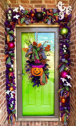 Bright and Fun Halloween Front Door 