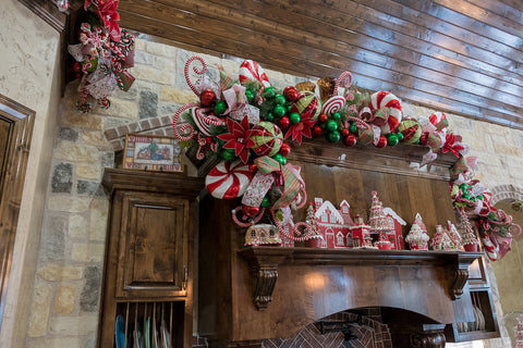 Peppermint decorated kitchen garland