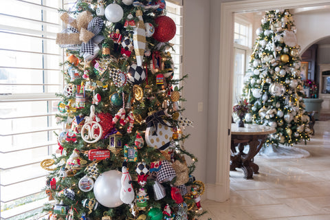 Family Tree Decorated with Collected Ornaments 