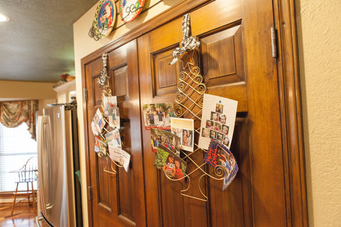 Christmas Card Display on Pantry Doors 