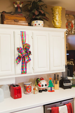 Kitchen Cabinets Decorated for Christmas