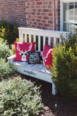 Christmas Pillows and Bench