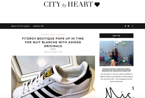Fitzroy x adidas Pop Up on City By Heart blog