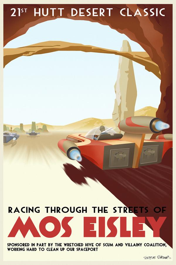 Ontevreden tanker pad Racing Through the Streets of Mos Eisley by Steve Thomas | Star Wars  Limited Editions – Disney Art On Main Street