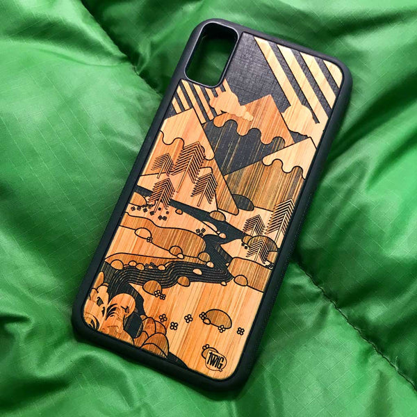 iPhone X case, It's Only Mountains in Bamboo and Paper