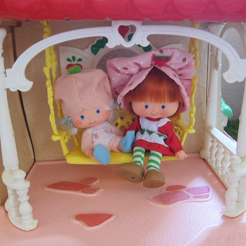 Porch swing on Strawberry Shortcake Berry Happy Home dollhouse