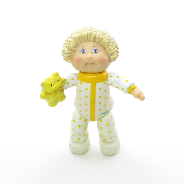 cabbage patch kids toddler girl with blonde hair and blue pajamas